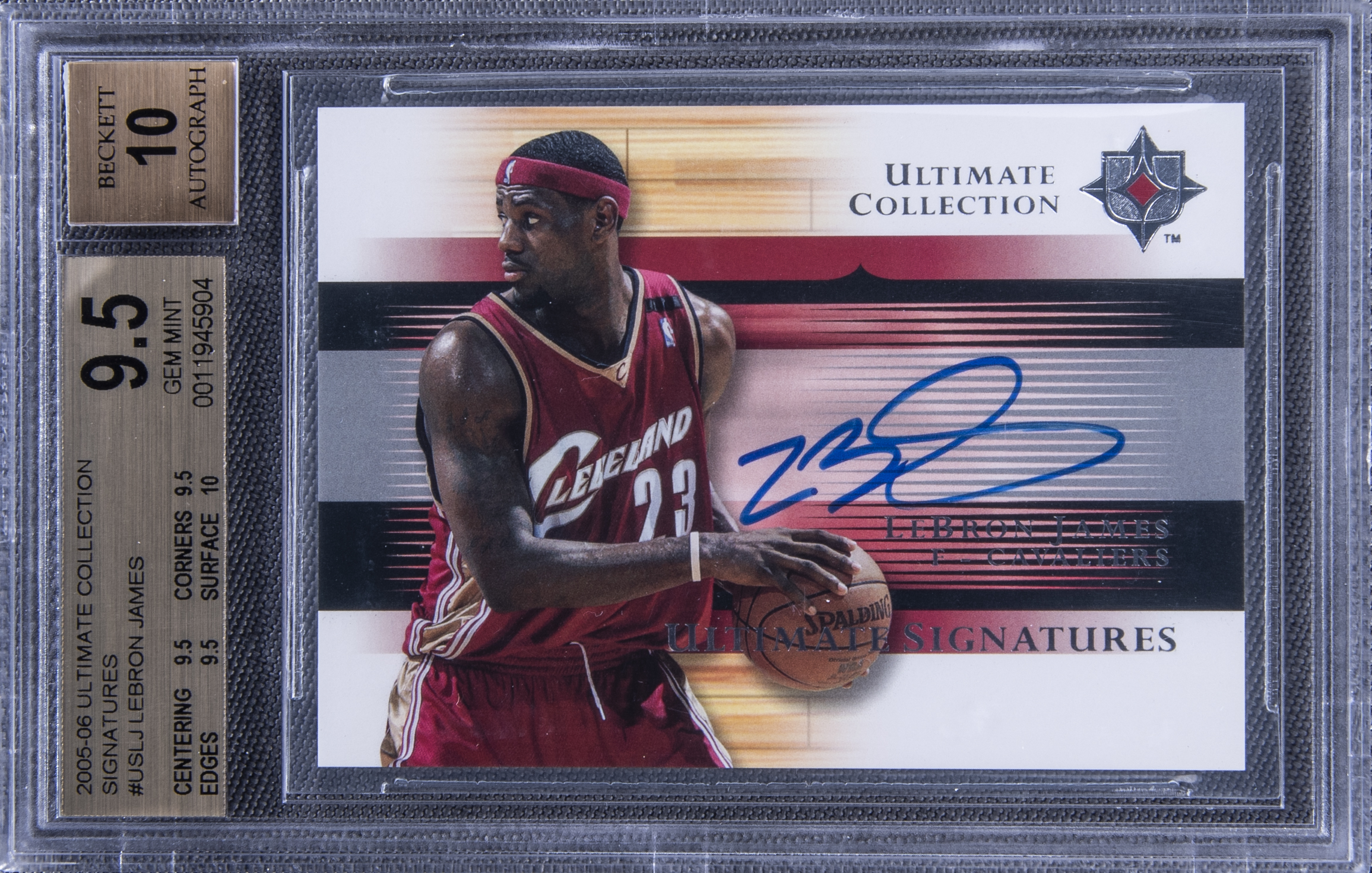 2005 Upper Deck Ultimate Collection Lebron James Ultimate Signatures #USLJ BGS 9.5 10 Auto