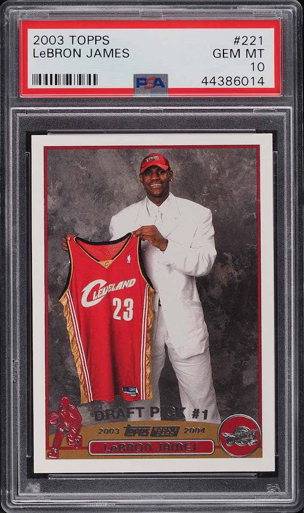 2023-24 Basketball Cards Buyer's Guide: James will likely hit the 40,000 point milestone this season. Here is his 2003 Topps Rookie Card #221 PSA 10