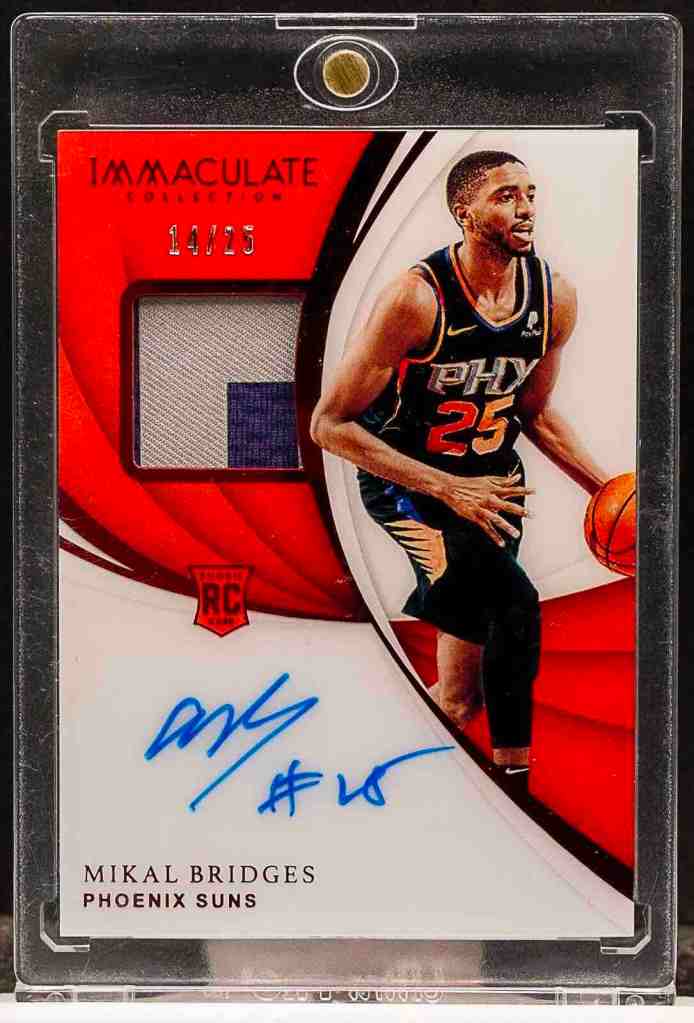 2018-19 Panini Immaculate Mikal Bridges RPA Red #128 Numbered to 25